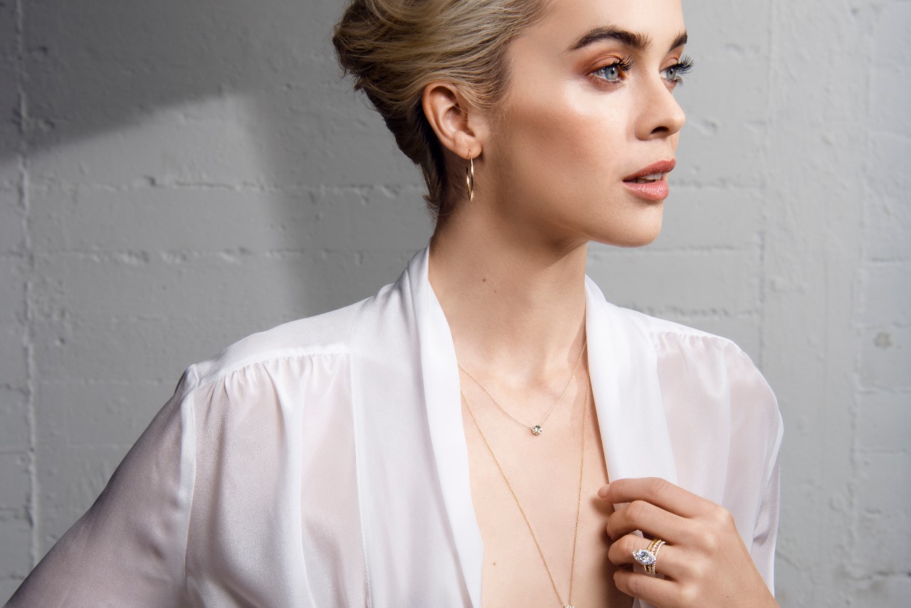 lady wearing luxurious fashion jewelry by TACORI